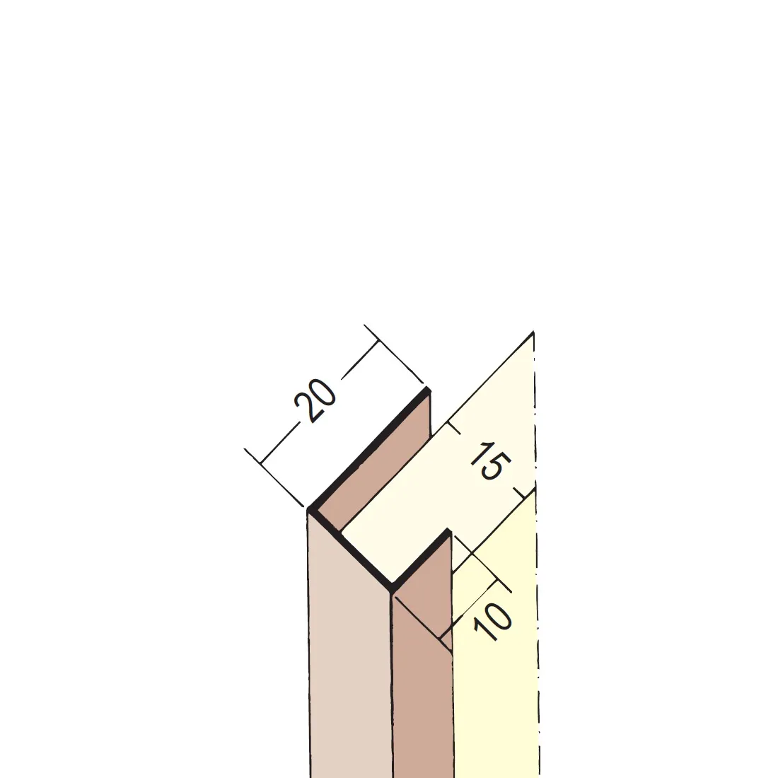 Protektor Einfass-Kantenprofil 15mm