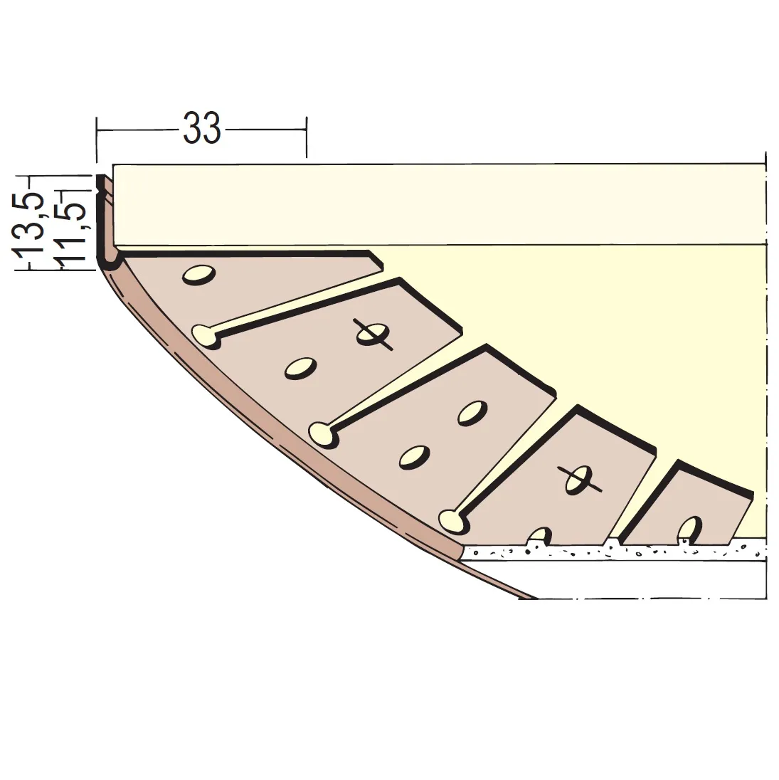 Protektor Kantenprofil wei&szlig; f&uuml;r runde