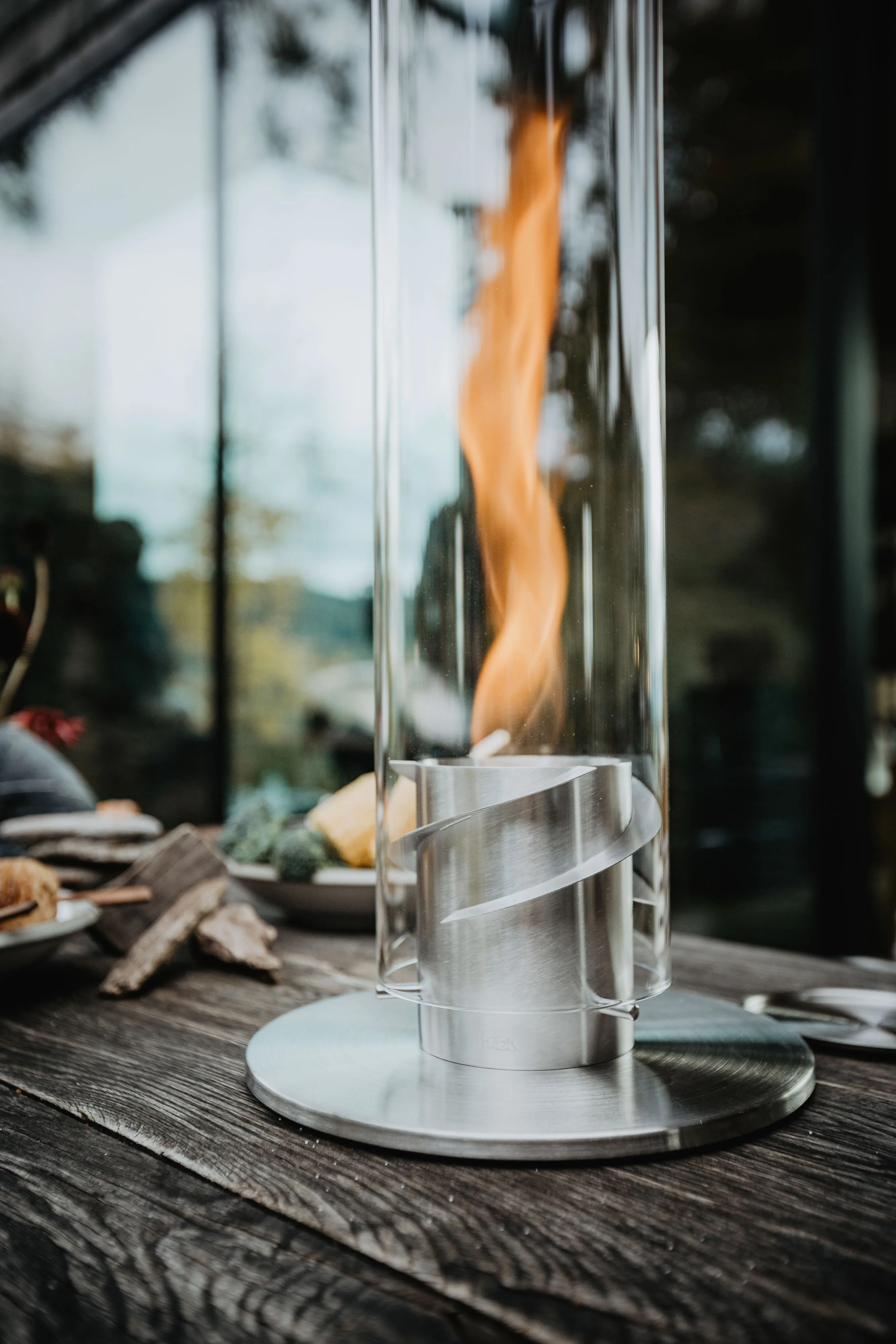 SPIN 120 Tischfeuer silber