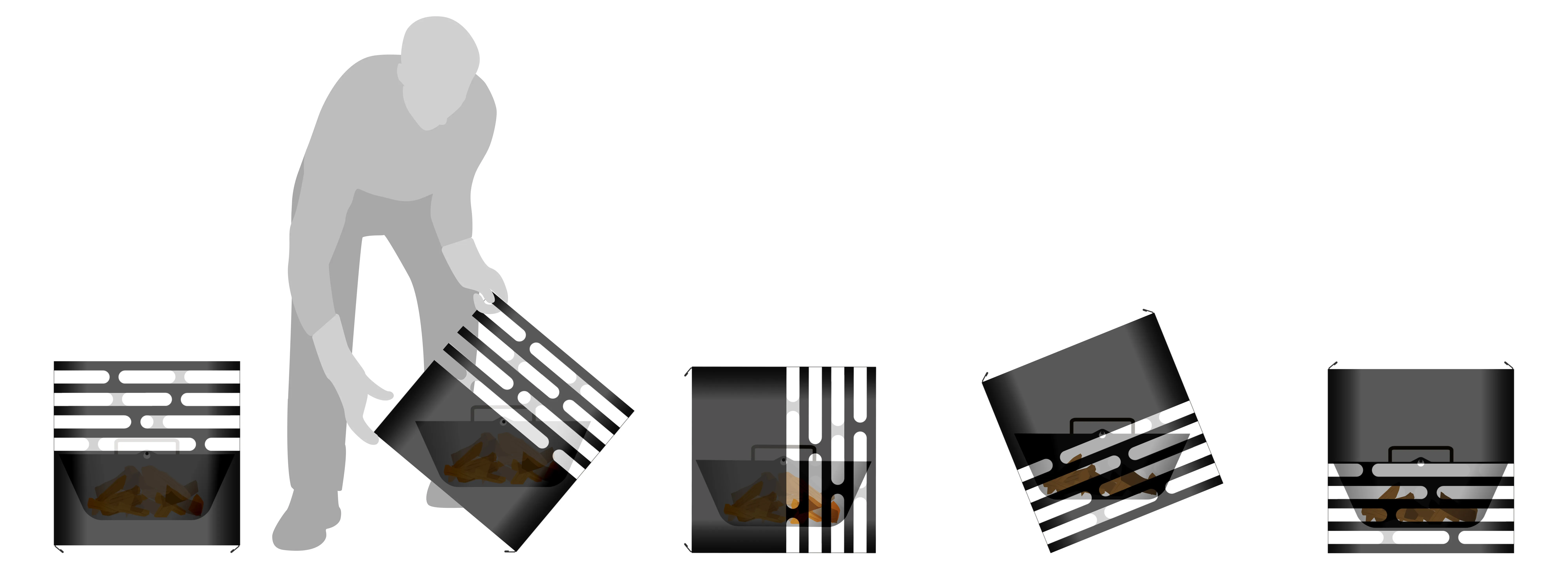 CUBE Feuerkorb rostig